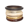 Wood Marble Bangle Set - Bracelets 