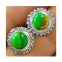 Handmade 925 sterling silver Gemstone Green Copper Turquoise Stud