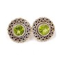 Genuine 925 sterling silver Gemstone Peridot Stud