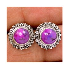 Stunning 925 sterling silver Gemstone Purple Mohave Turquoise Stud