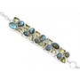 Handmade 925 sterling silver Labradorite And Green Amethyst Gemstone Cluster Bracelet