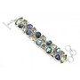Handmade 925 sterling silver Labradorite And Green Amethyst Gemstone Cluster Bracelet