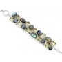 Handmade 925 sterling silver Labradorite And Green Amethyst Gemstone Cluster Bracelet