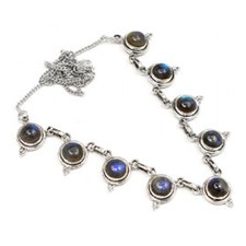 Genuine 925 sterling silver Labradorite Necklace