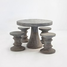 round concrete dining set