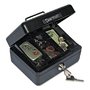 Select Individual-Size Cash Box, 4-Compartment Tray, 2 Keys, Black/Silver Handle