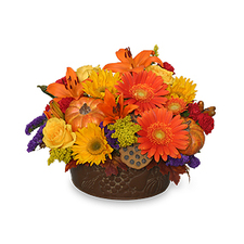 Pumpkin Gathering Autumn Arrangement in Highland, MI - FLOWER FACTORY