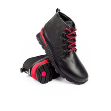 CLAE Starks Black Leather Nylon Canvas Sneaker