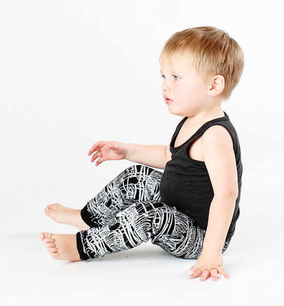Hand Printed Leggings in wh...