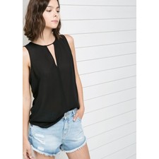 Cut-out detail top - T-shirts and tops for Women | MANGO