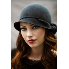 The Twist Cloche Hat - Slate Blue Wool Felt, Elegant Every Day Hat.