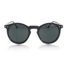 Black Mens Round Frame O'Malley Sunglasses / Great Gatsby