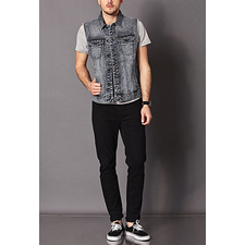 Frayed Denim Vest | 21 MEN - 2000071849