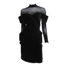 Thierry Mugler Velvet Structured Dress