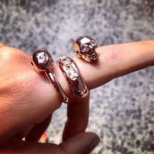 Fancy - Wrapped Twin Skull Ring by Alexander McQueen