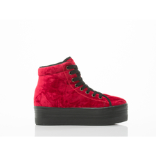 Jeffrey Campbell Homg in Red Crushed Velvet at Solestruck.com
