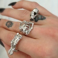 Fancy - Skeleton Knuckle Ring by Betty Bones