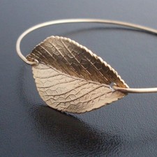 Gold Leaf Bracelet, Gold Leaf Bangle Bracelet, Gold Leaf Jewelry, Real Leaf, Nature Jewelry, Fall Leaf Jewelry, Autumn, Gold Bangle Bracelet