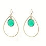 Rachael Ryen - Emerald Green Onyx Hoop Earrings $75 - Show Pony Boutique