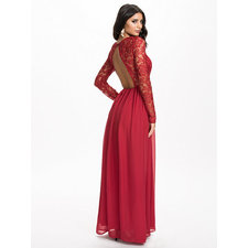 Long Sleeve Lace Dress - Nly Eve - Red - Party Dresses - Clothing - Women - Nelly.com