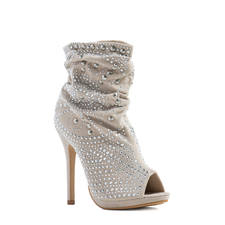 Twinkle Twinkle Peep-Toe Booties NUDE