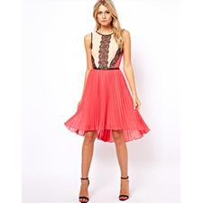 Image 1 of Oasis Lace & Colour Block Dress