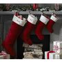 Velvet Stocking - Red Velvet/Ivory Cuff | Pottery Barn