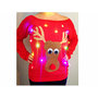 Women's UGLY CHRISTMAS SWEATER - Rudolph!!! - Light Up - Swoop Neck / Off The Shoulder Christmas Sweater  _____**Fast Shipping**_____