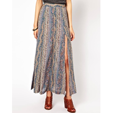 Image 4 of Warehouse Maxi Skirt In Print