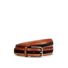 Full Grain Leather Belt with Center Suede Inlay by McCarren & Sons at Gilt