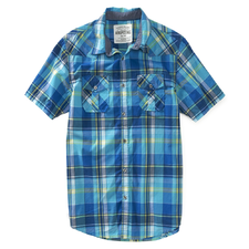 Western Plaid Poplin Woven Shirt - Aeropostale