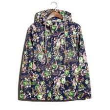 Paisley Print Quality Hooded Zipper Jacket 
