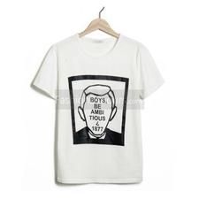 Man's Letters Printed Cotton T-Shirts