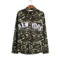 Men's Long Sleeved Cotton Shirt in Camouflage