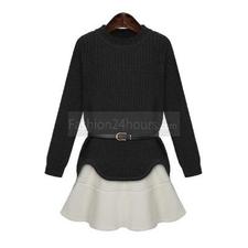 Long Sleeved Two-piece Pullover Dresses