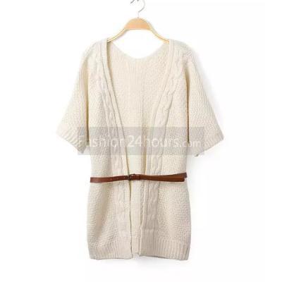 Half Sleeve Belted Cardigan...