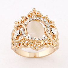R84673 Korean Fashion Rings Opal temperament simple ring-Jewelry Wholesale - Korean Jewelry Wholesale - Fashion Jewelry Wholesale