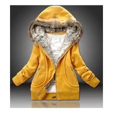 Hooded Collar Winter Sweatshirt