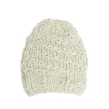 Isobel   Cleo Handknitted Cashmere Beanie- Oatmeal