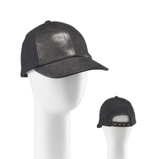 Tracy Watts - B Cap with Metallic Leather - Pewter