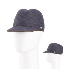 Tracy Watts - Fedora Cap - Gray with Olive Trim