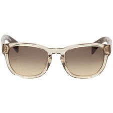 Fancy - Beige Translucent Horn Stem Round Sunglasses by Jil Sander