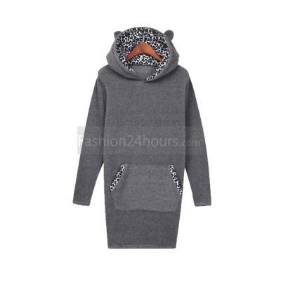 Leopard Pullover Hooded Woo...