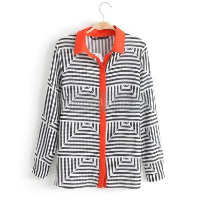 Geo Pattern Striped Chiffon...