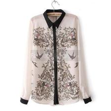 Hand Painted Chiffon Shirts 