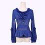  Round Neck Long-sleeved Lace Shirts
