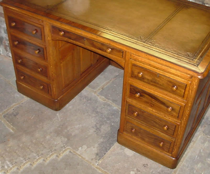Antique Oak and Walnut Pede...