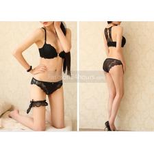 Black Lolita Aesthetic Cingulate Buckle Lace Lingerie