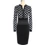 Long-Sleeved Polka Dot Bodycon Dress