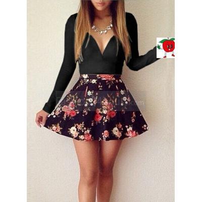 Sexy Low-Cut Long-Sleeved F...